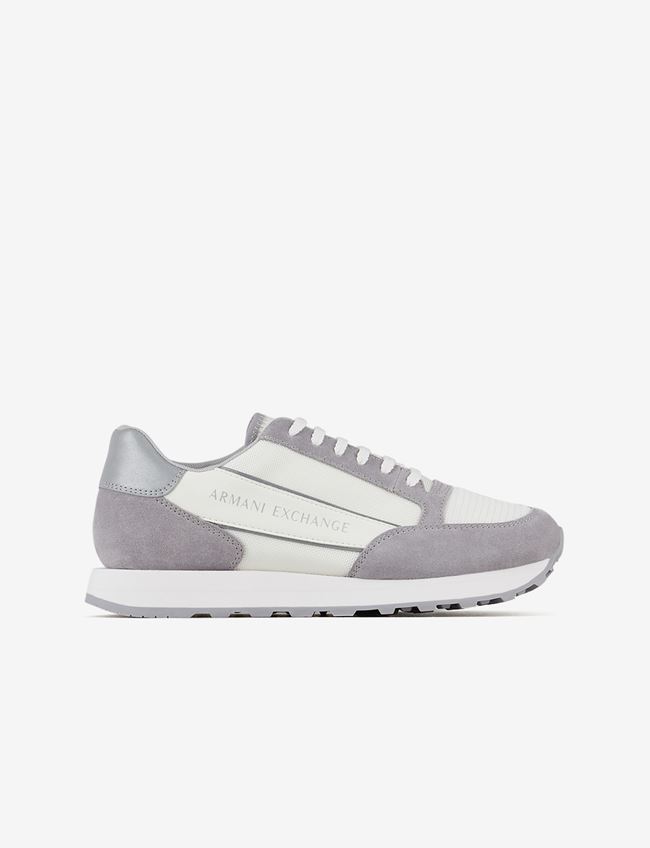 Armani Exchange Sneakers Avorio Poliammide, Bovino