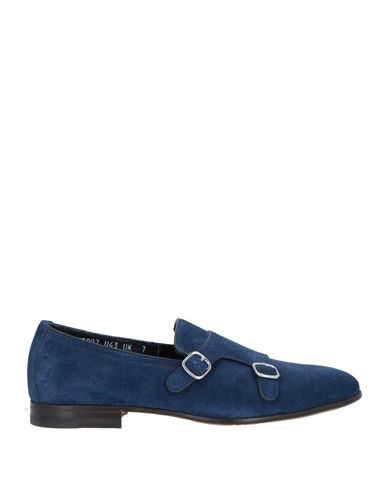 Santoni Man Loafers Navy Blue Size 10.5 Soft Leather