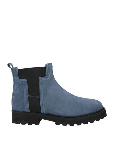 Tod's Woman Ankle Boots Slate Blue Size 7 Leather In Blue