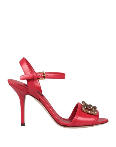 Dolce & Gabbana Woman Sandals Red Size 5 Soft Leather
