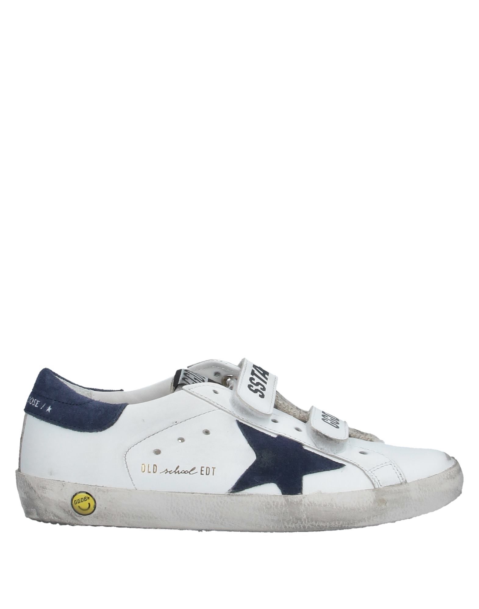 Golden Goose White Old School Sneaker For Kids With Blue Star In White