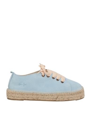 Manebi Manebí Woman Espadrilles Light Blue Size 11 Soft Leather In Blue