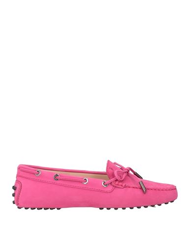 Tod's Woman Loafers Magenta Size 8 Soft Leather In Magenta