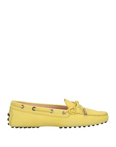 Tod's Woman Loafers Yellow Size 8.5 Soft Leather