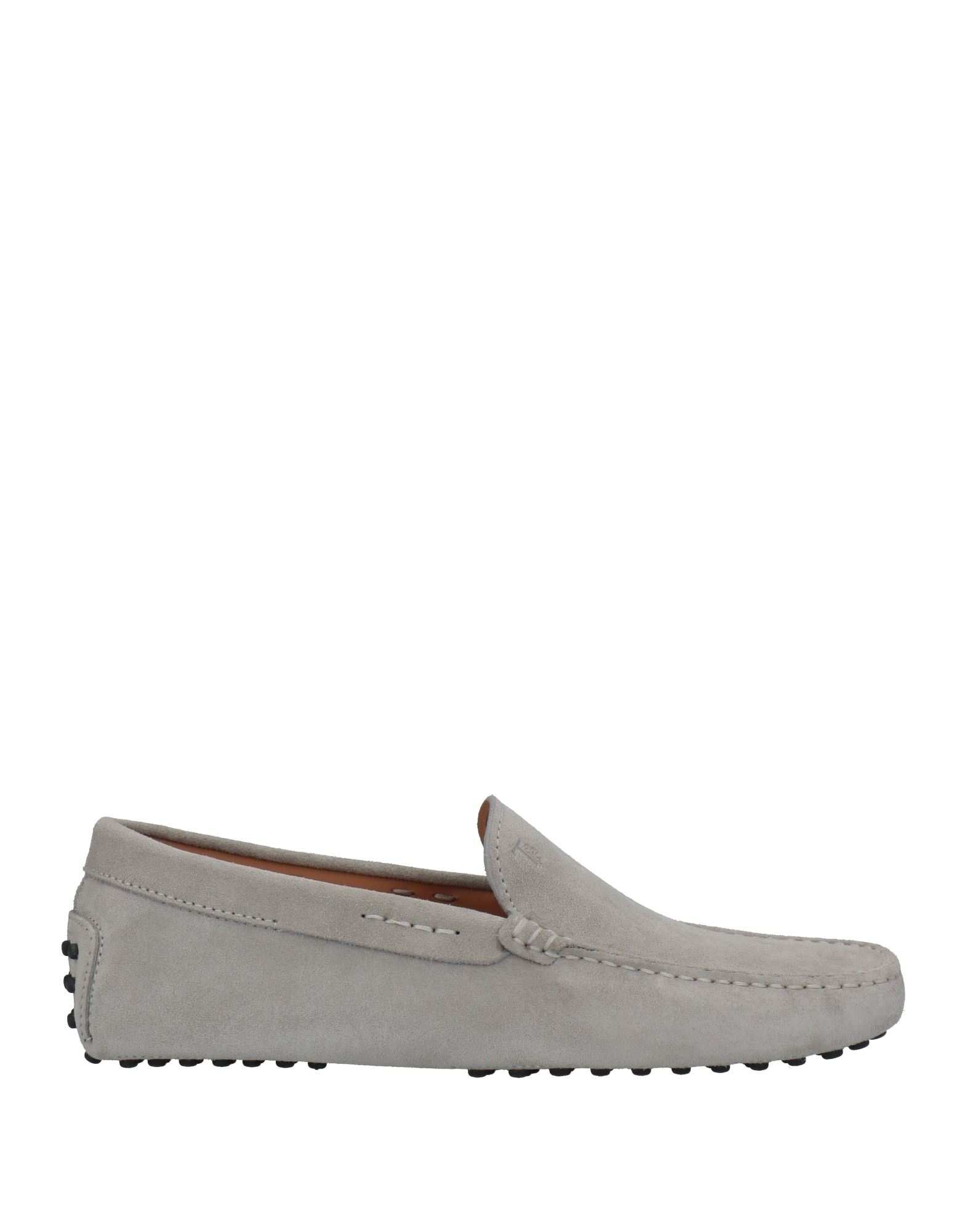 Shop Tod's Man Loafers Light Grey Size 10.5 Soft Leather