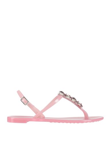 Casadei Woman Thong Sandal Pink Size 8 Rubber