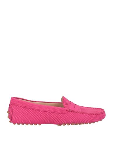 Tod's Woman Loafers Fuchsia Size 7 Leather In Pink