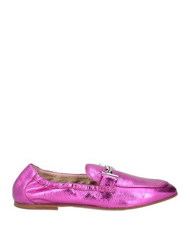 TOD'S TOD'S WOMAN LOAFERS MAGENTA SIZE 4.5 LEATHER 