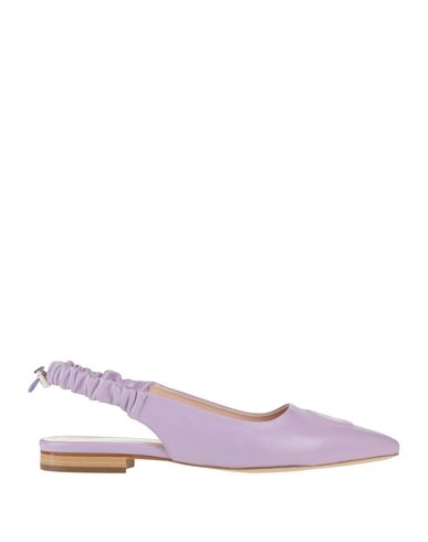 Ottod'ame Woman Ballet Flats Lilac Size 11 Soft Leather In Purple