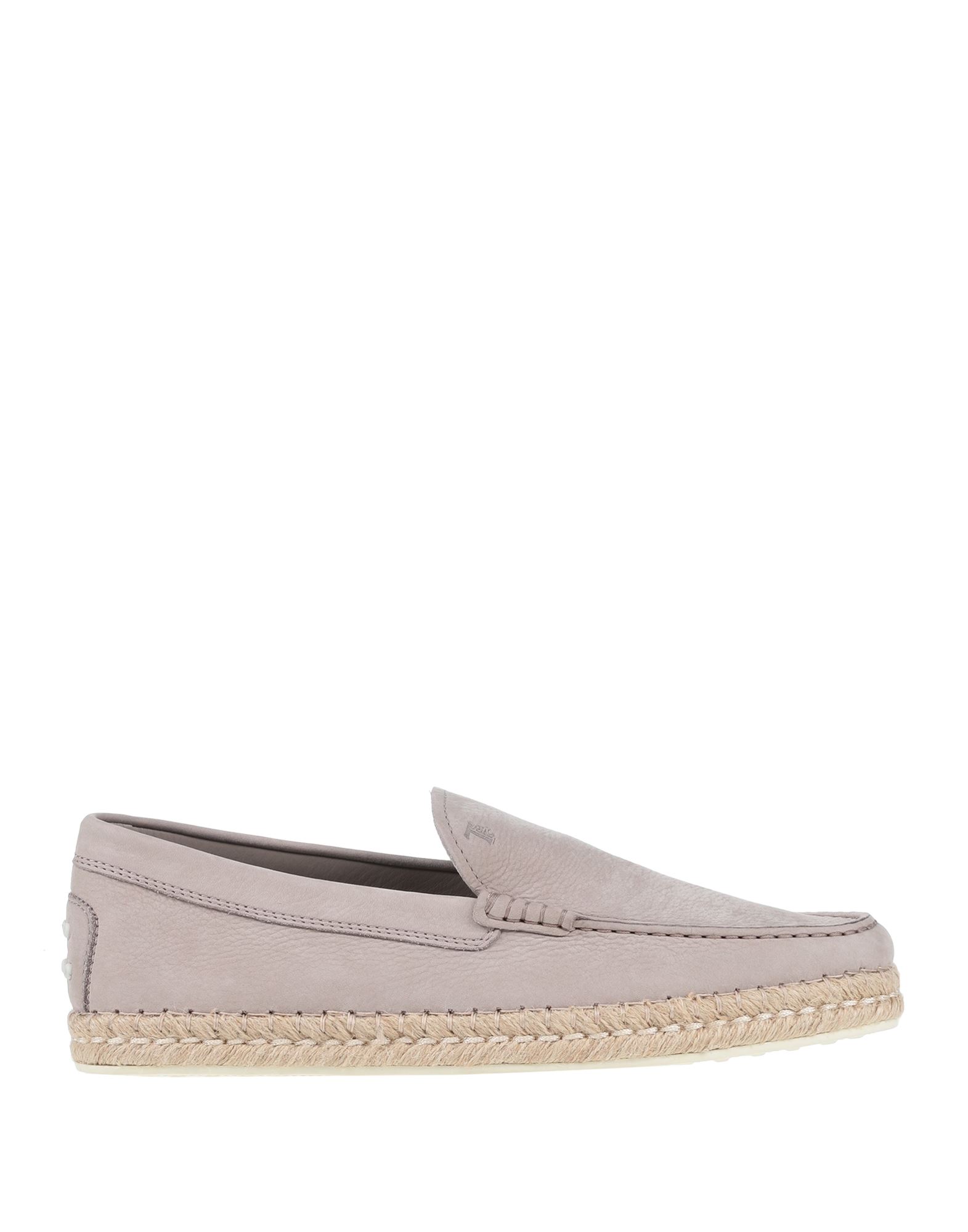 Tod's Man Espadrilles Light Grey Size 8.5 Soft Leather In Grey