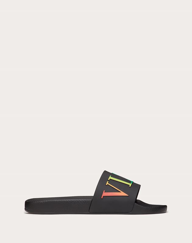 Vltn Rubber Slide Sandal For Man Valentino Online Boutique