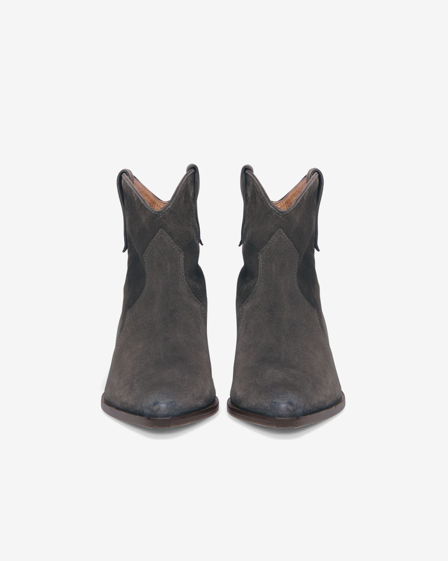 Isabel Marant Dewina Distressed Suede Ankle Boots In Grey