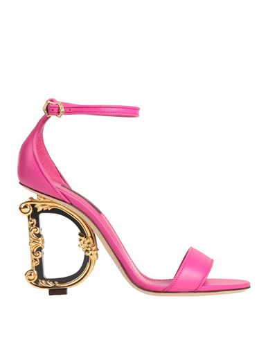 Dolce & Gabbana Woman Sandals Fuchsia Size 5 Lambskin In Pink