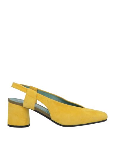 Shop Paola D'arcano Woman Pumps Yellow Size 7.5 Leather