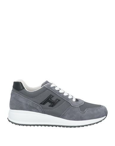 Hogan Man Sneakers Grey Size 8.5 Textile Fibers, Leather