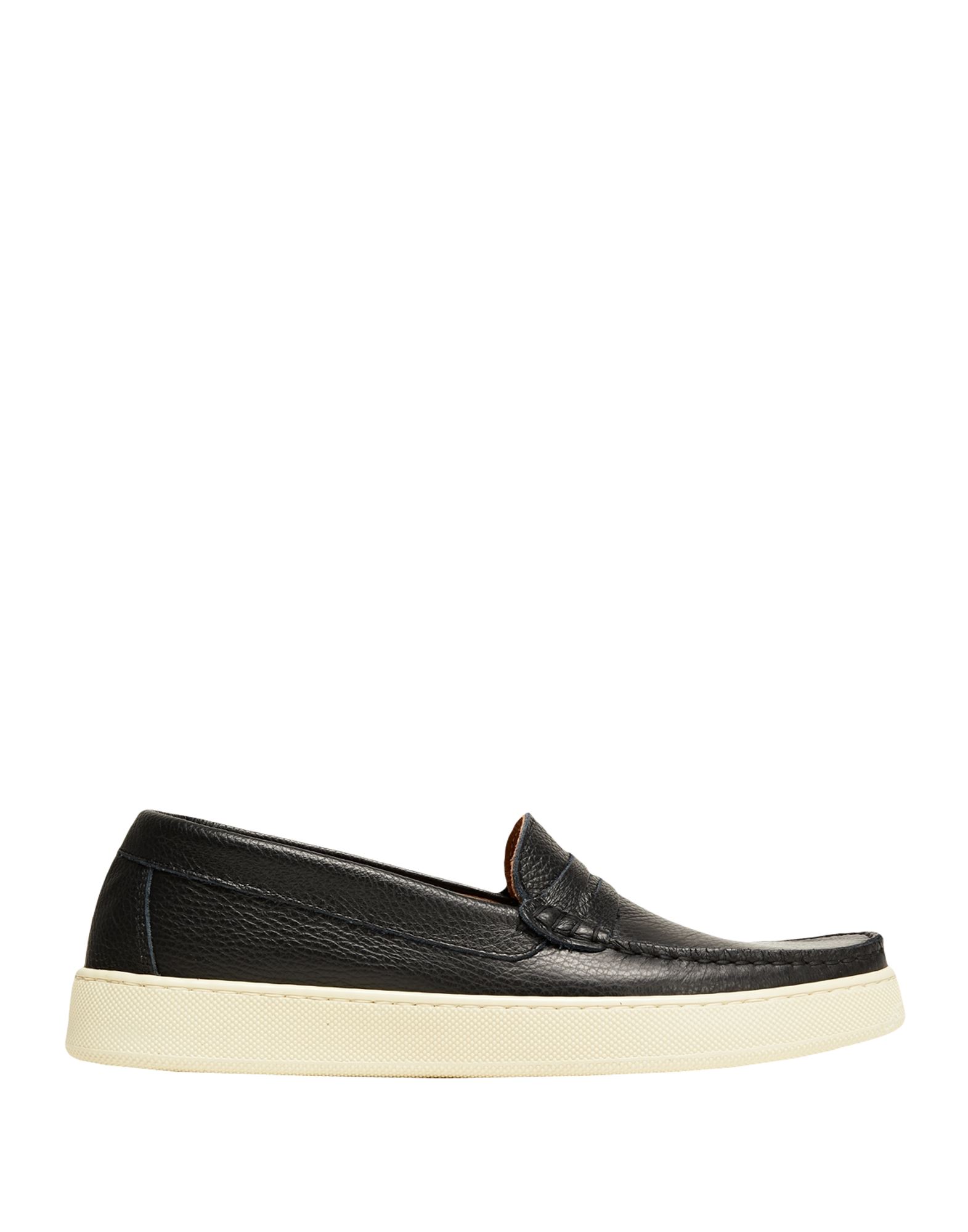 8 by YOOX メンズ モカシン DRUMMED LEATHER SLIP-ON LOAFER ブラック