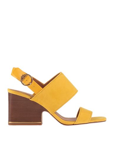 Tory Burch Woman Sandals Yellow Size 9 Soft Leather