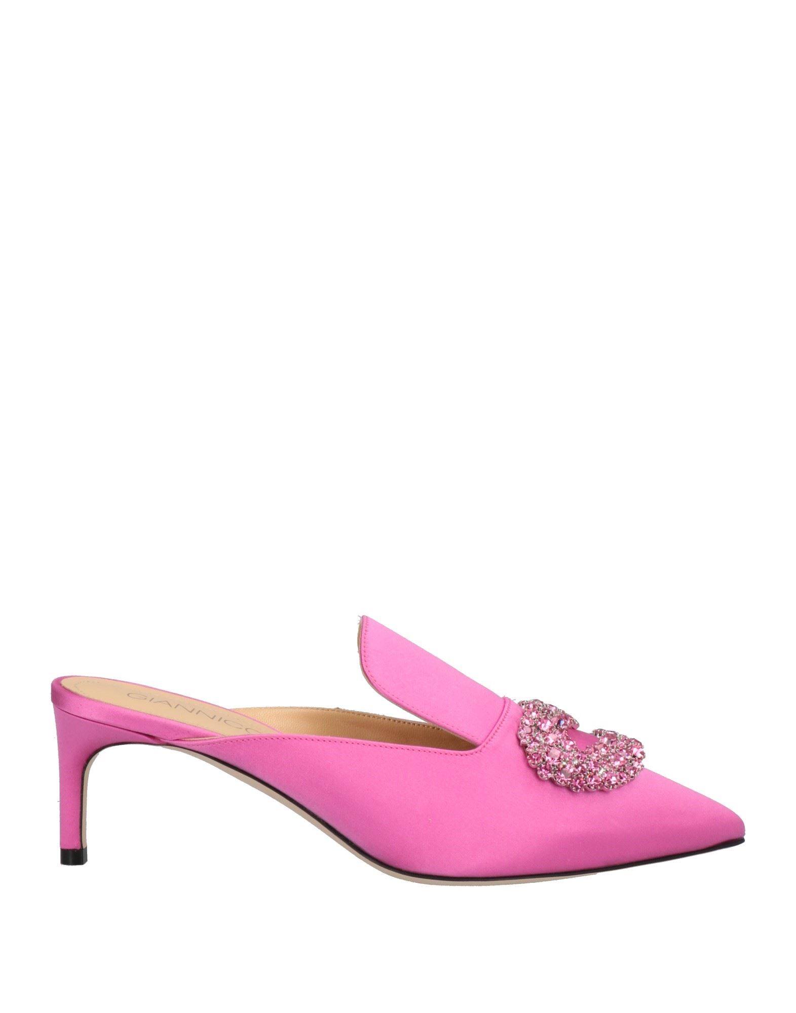 Giannico Woman Mules & Clogs Fuchsia Size 9.5 Textile Fibers In Pink