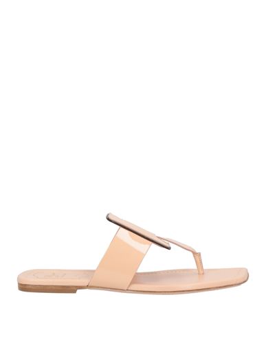Roger Vivier Woman Thong Sandal Beige Size 5.5 Leather In Neutral