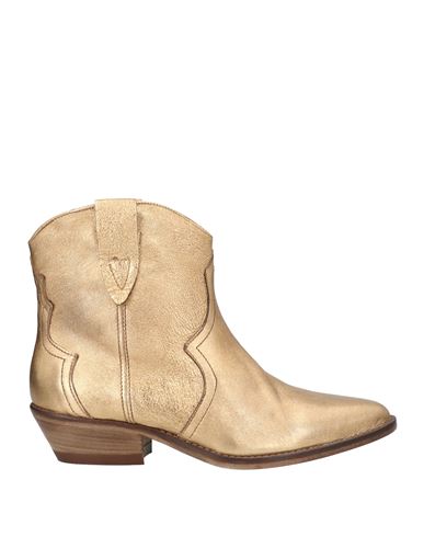 J D Julie Dee Woman Ankle Boots Gold Size 7 Soft Leather