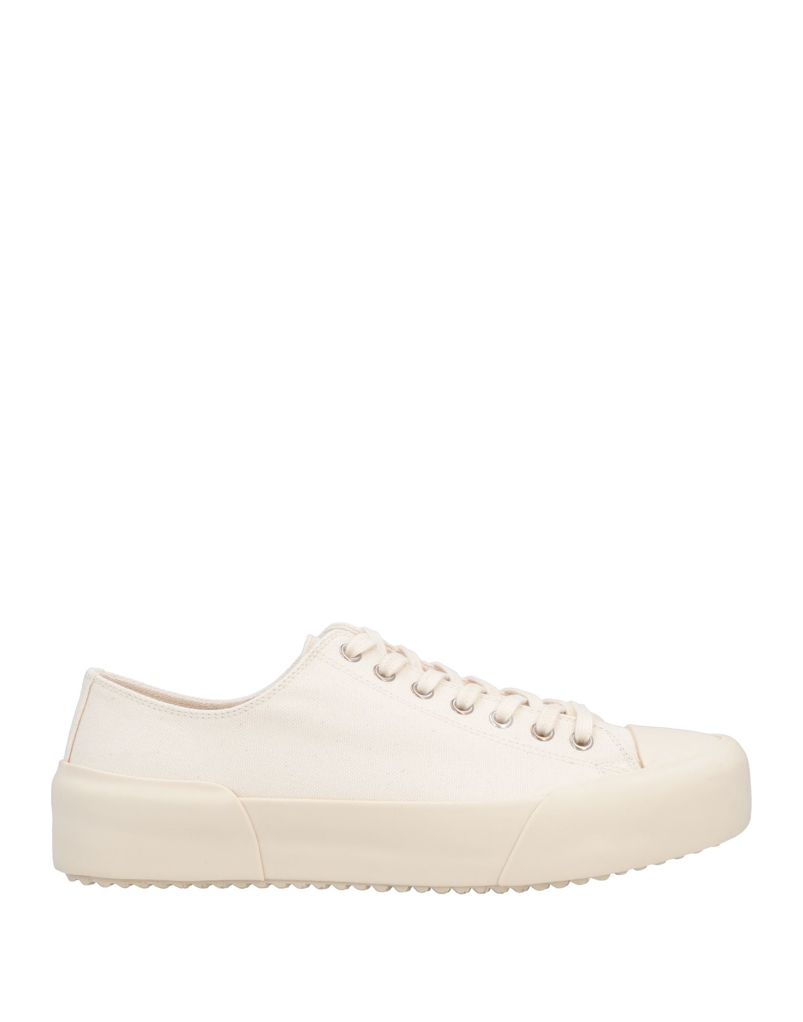 Shop Jil Sander Woman Sneakers Ivory Size 6 Textile Fibers