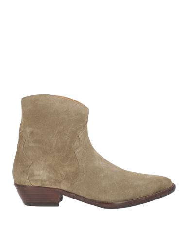 Isabel Marant Man Ankle Boots Khaki Size 10 Calfskin In Beige