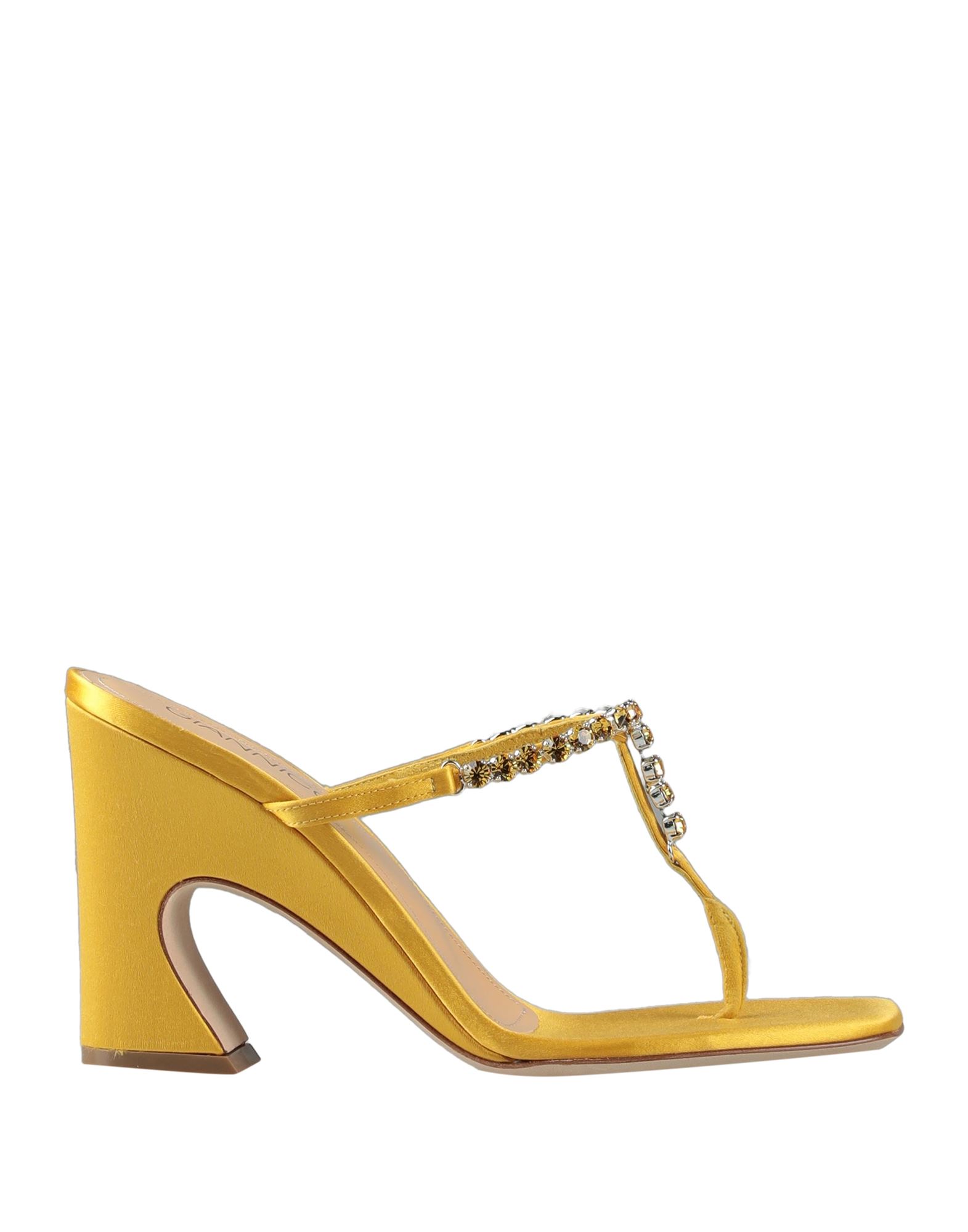 Giannico Toe Strap Sandals In Yellow