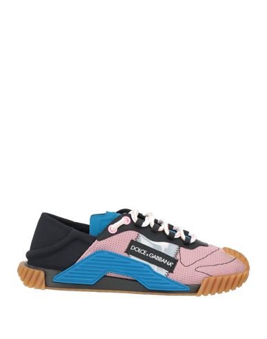 Dolce & Gabbana Man Sneakers Light Pink Size 10.5 Textile Fibers, Soft Leather