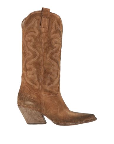 Elena Iachi Woman Boot Camel Size 7.5 Soft Leather In Beige