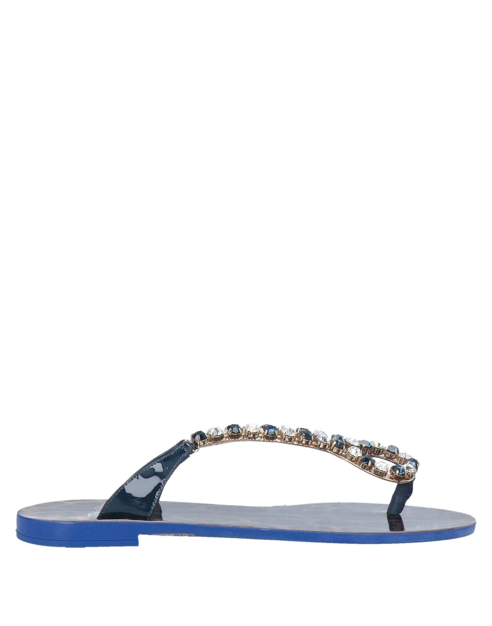 Dolce & Gabbana Toe Strap Sandals In Dark Blue