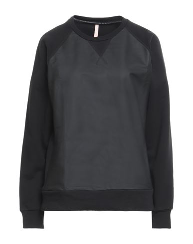 Woman Sweatshirt Black Size 0 Cotton, Polyester, Polyurethane