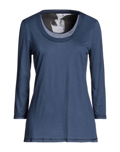 Woman T-shirt Navy blue Size XXL Modal, Milk protein fiber