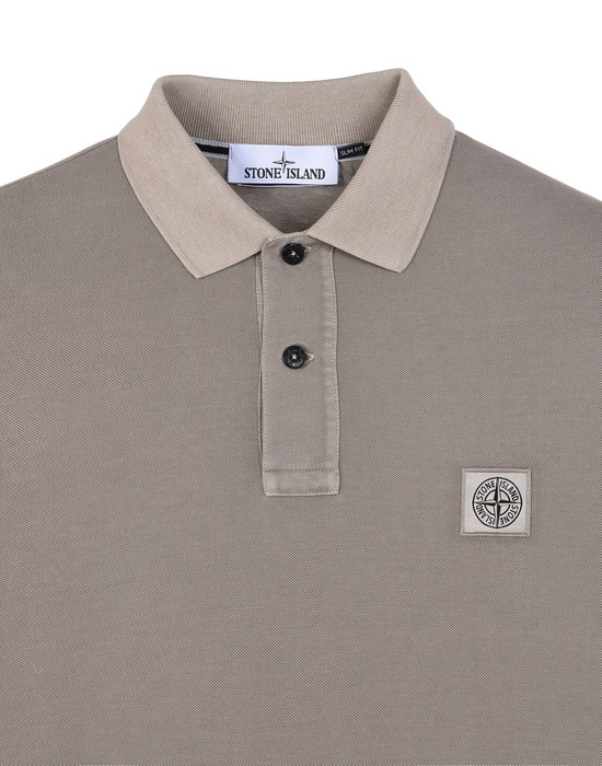 2SS67 PIGMENT DYE Polo Shirt Stone 