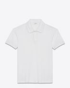 SAINT LAURENT Polos U classic polo shirt in white piqué cotton f