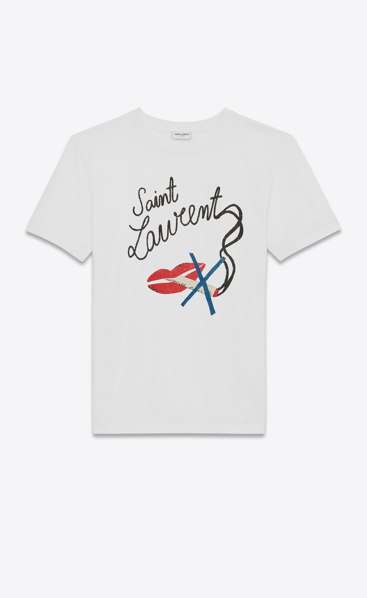 Saint Laurent Short Sleeve BOUCHE SAINT LAURENT Boyfriend T Shirt In ...