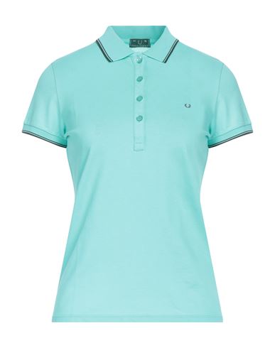 Shop Fred Perry Woman Polo Shirt Turquoise Size Xl Cotton, Elastane In Blue