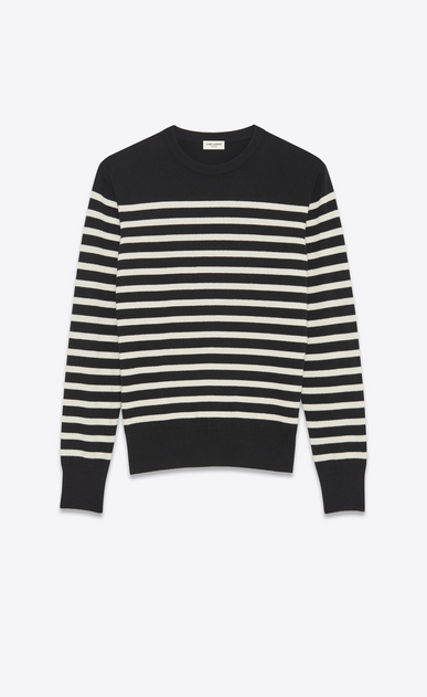 MARINÈRE Sailor Sweater in Black and Ivory Cashmere