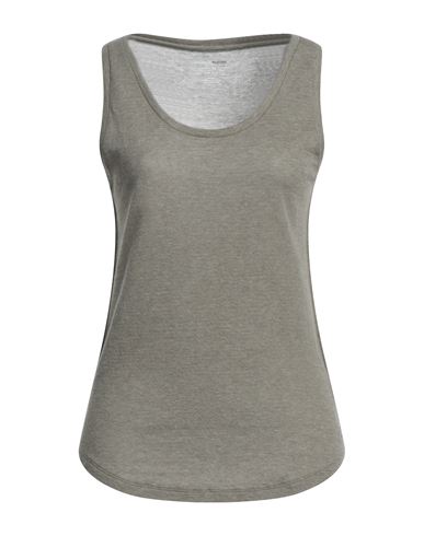 Majestic Filatures Woman Tank Top Bronze Size 3 Cotton, Cashmere, Super 160s Wool In Grey