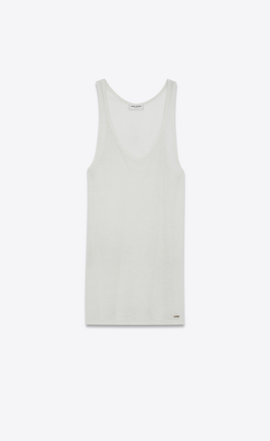 SAINT LAURENT T-Shirt and Jersey Man Tank top in ivory jersey a_V4