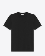 SAINT LAURENT T-Shirt e Jersey D T-shirt Boyfriend a maniche corte, girocollo, con Y ricamata in jersey di cotone nera f