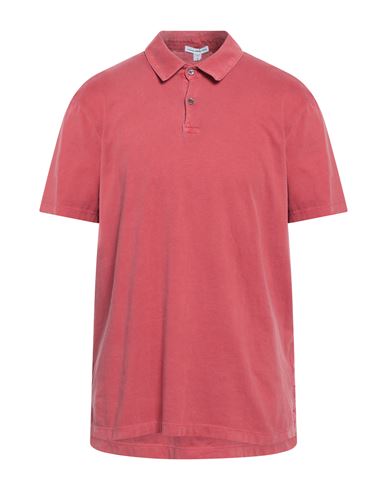 James Perse Man Polo Shirt Coral Size 3 Supima In Red