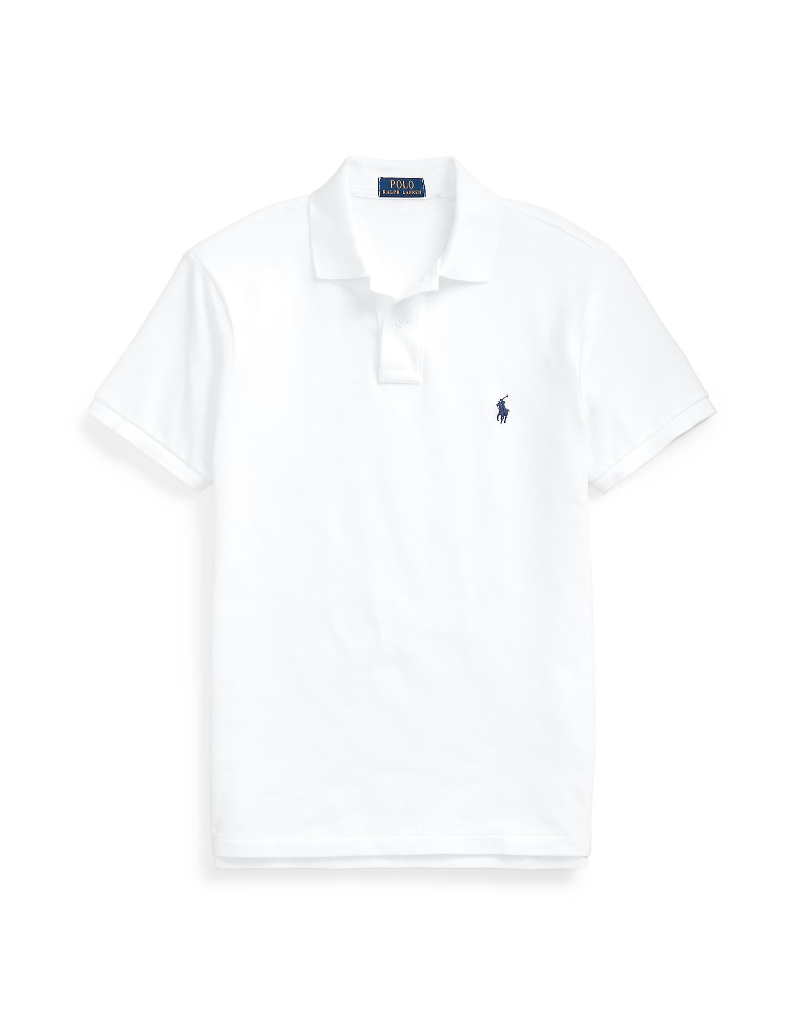 《送料無料》POLO RALPH LAUREN メンズ ポロシャツ ホワイト S コットン 100% Slim Fit Basic Mesh Polo