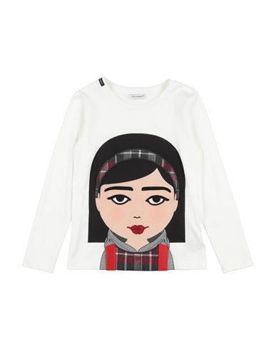 Shop Dolce & Gabbana Toddler Girl T-shirt White Size 6 Cotton, Virgin Wool, Silk