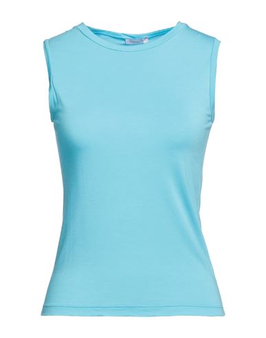 Rossopuro Woman T-shirt Azure Size L Modal, Polyamide In Blue