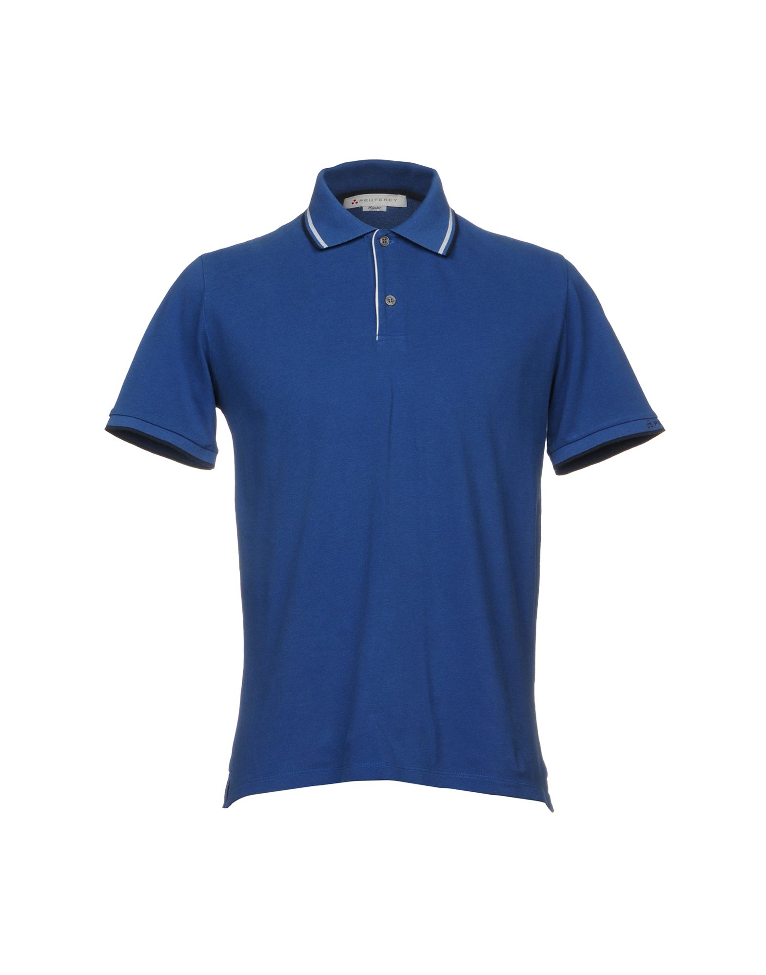 《送料無料》PEUTEREY メンズ ポロシャツ ブルー XXS コットン 100% / ポリエステル
