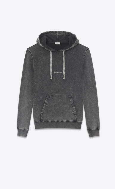 MEN - Hooded sweatshirt with saint laurent in worn black
