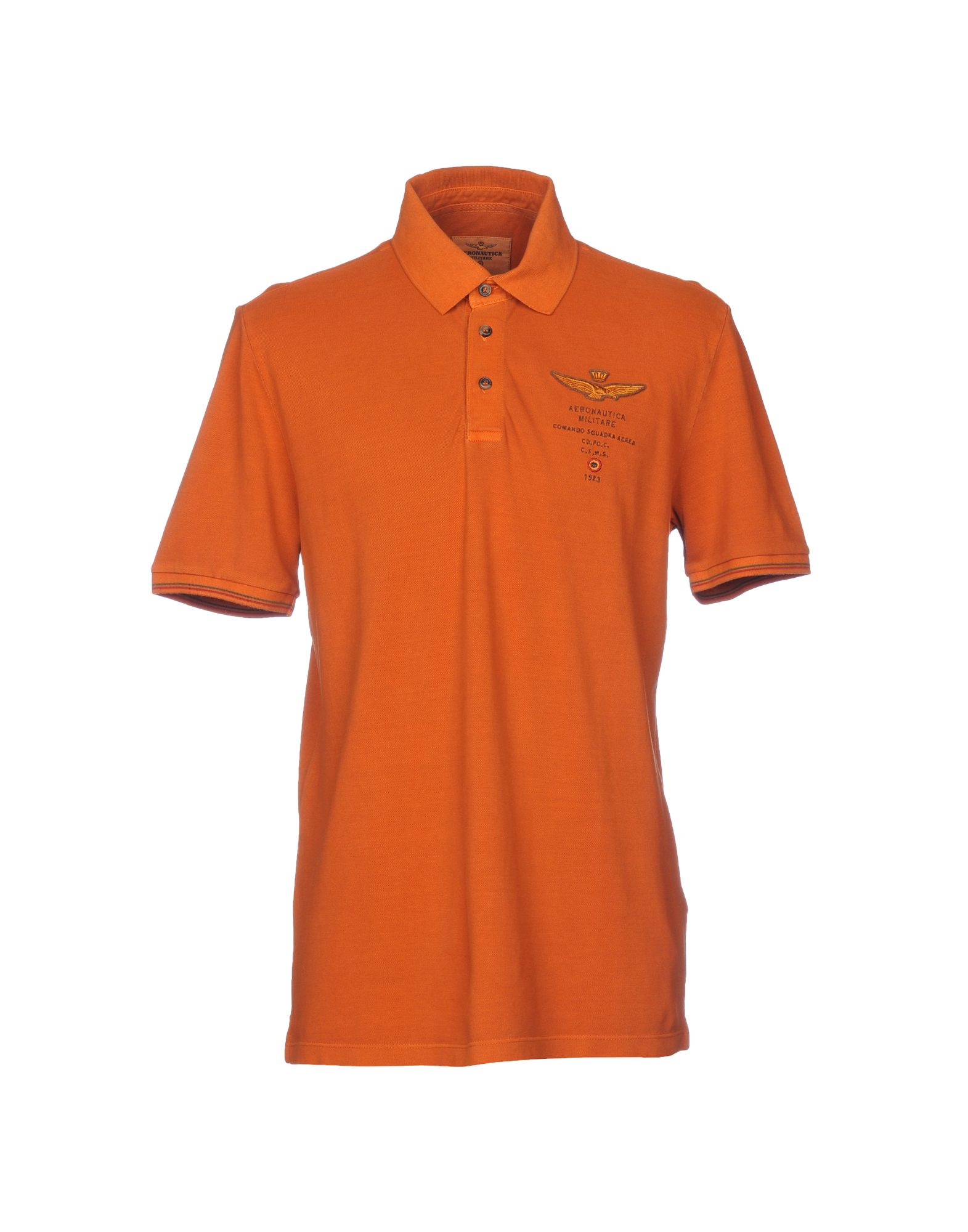 《送料無料》AERONAUTICA MILITARE メンズ ポロシャツ オレンジ S コットン 100%