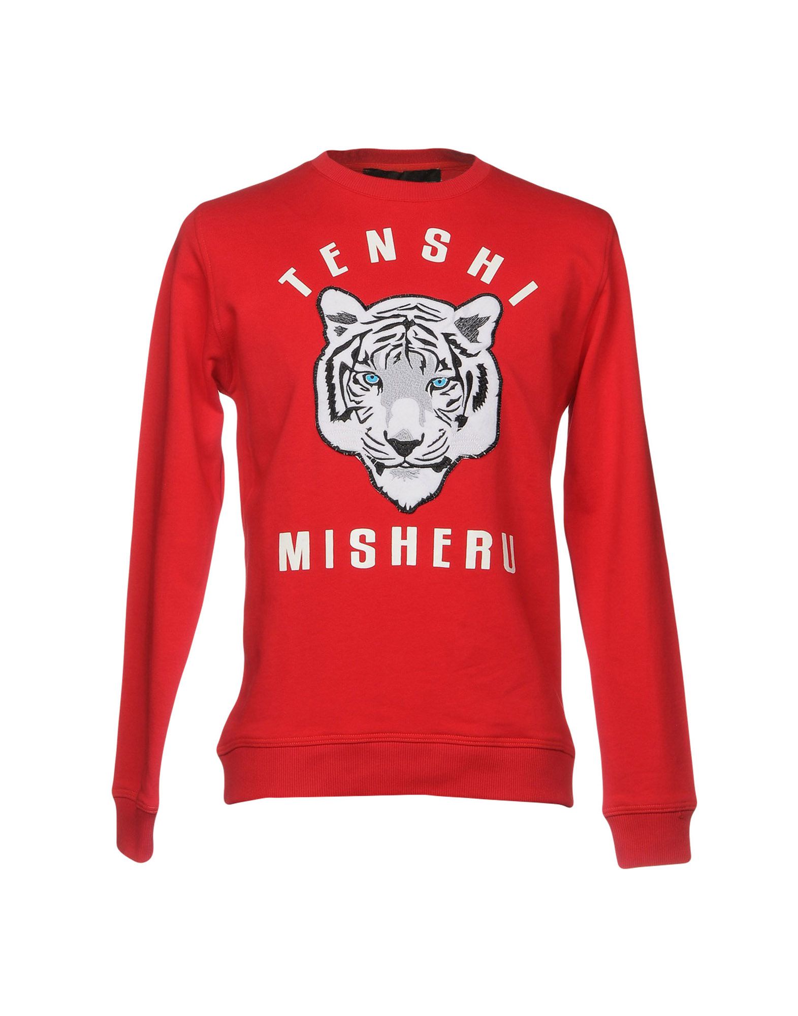 《送料無料》TENSHI MISHERU メンズ スウェットシャツ レッド M コットン 100% / ポリウレタン