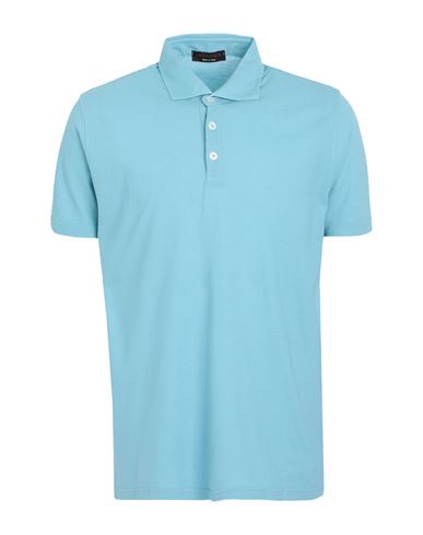 Jeordie's Man Polo Shirt Turquoise Size Xxl Cotton In Blue