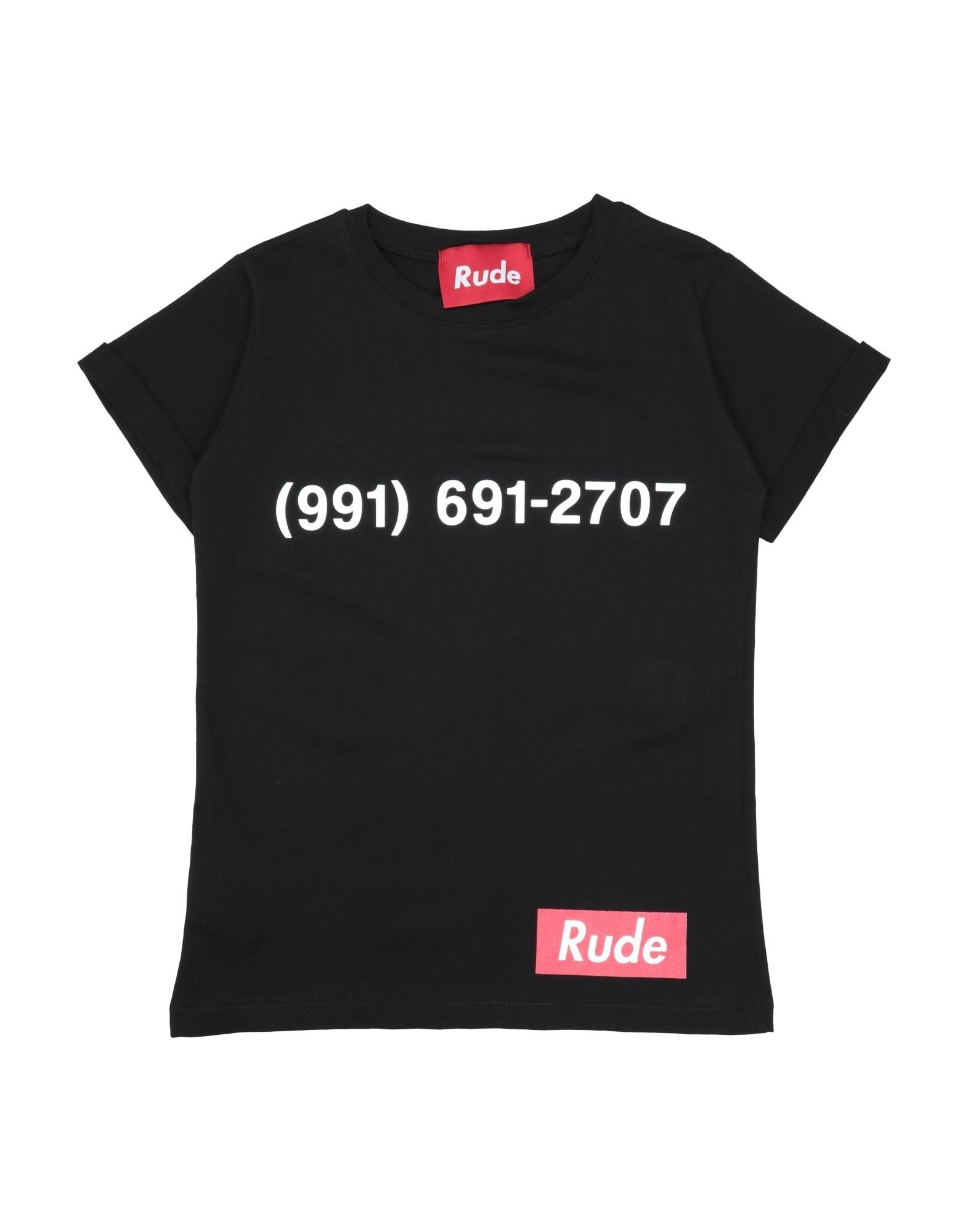 Rude Kids' T-shirts In Black